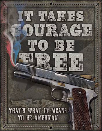 Placă metalică - Courage To Be Free