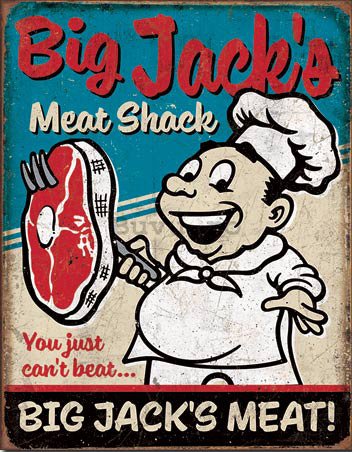 Placă metalică - Big Jack's Meat Shack
