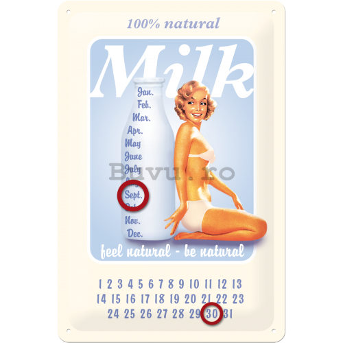 Placă metalică - Milk (calendar)