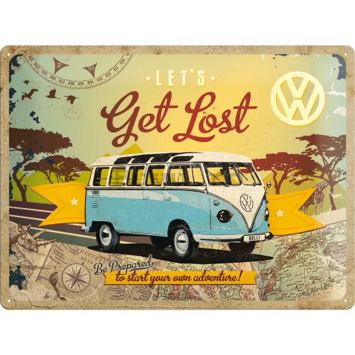 Placă metalică: VW Let's Get Lost - 30x40 cm