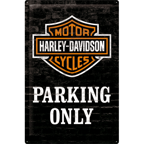 Placă metalică - Harley-Davidson (Parking Only)