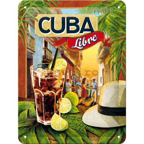 Placă metalică: Cuba Libre - 20x15 cm