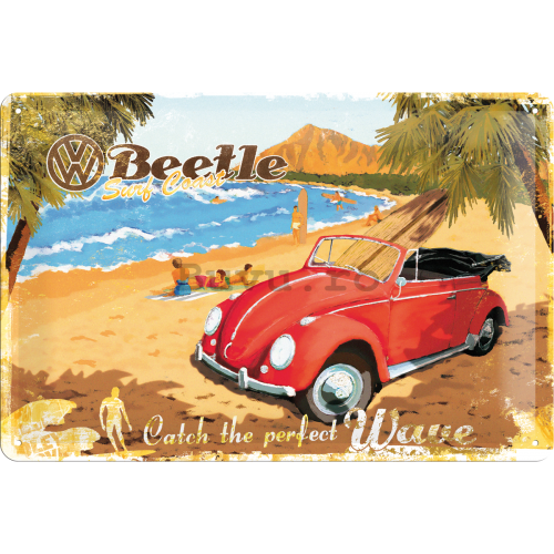 Placă metalică - VW Beetle Ready for the Beach