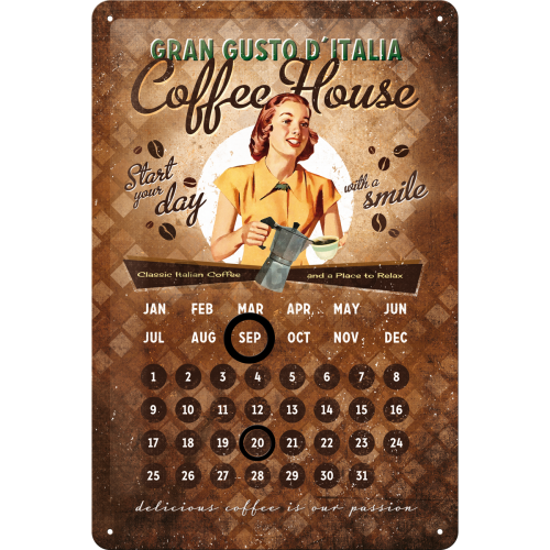 Placă metalică - Coffee House (calendar)