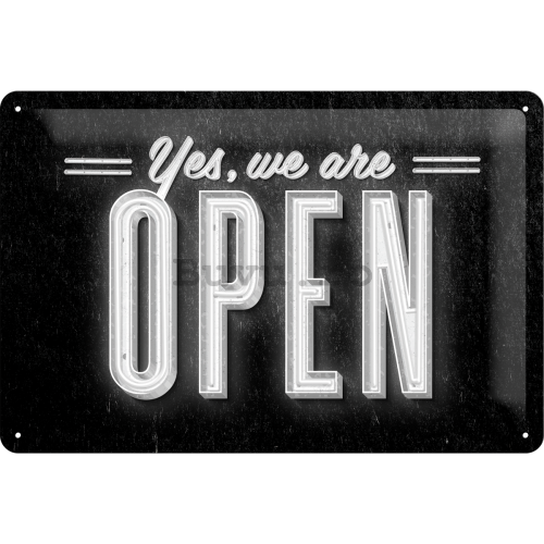 Placă metalică - We Are Open