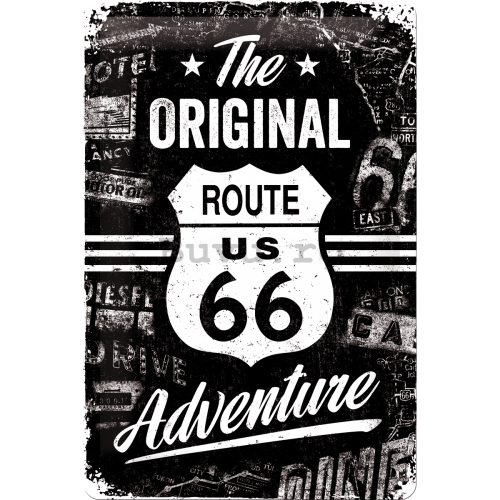 Placă metalică - Route 66 (The Original Adventure)