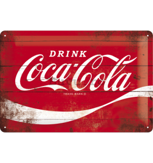 Placă metalică: Coca-Cola (logo-ul clasic) - 20x30 cm
