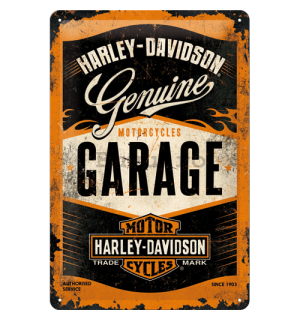 Placă metalică: Harley-Davidson (Garage) - 30x20 cm