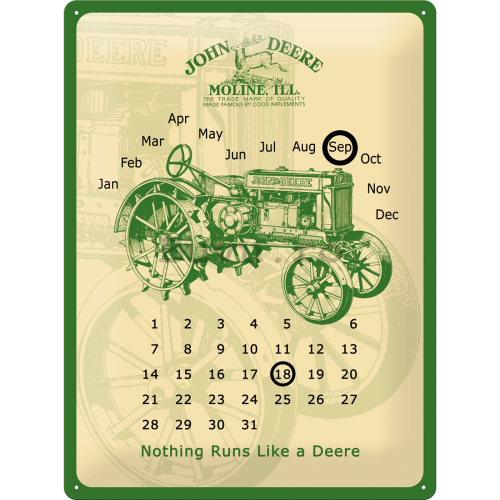 Placă metalică - John Deere (calendar)