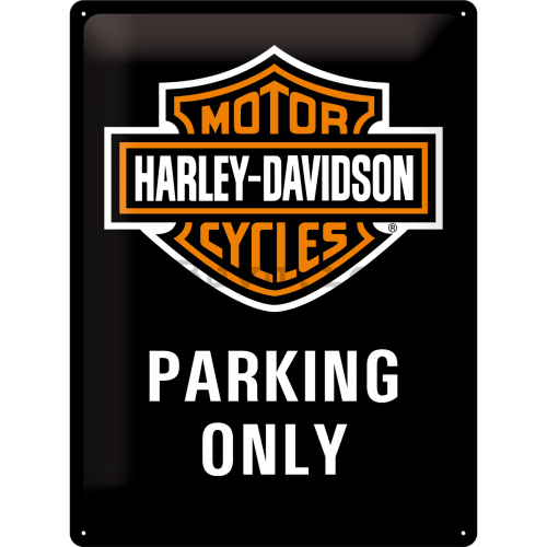 Placă metalică: Harley-Davidson Parking Only - 40x30 cm