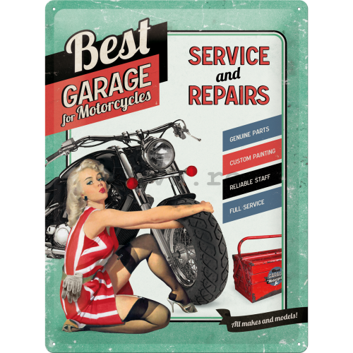 Placă metalică - Best Garage Green