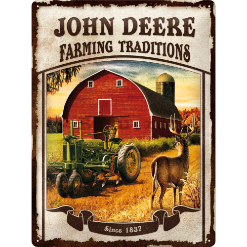 Placă metalică - John Deere (Farming traditions)