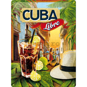 Placă metalică: Cuba Libre - 40x30 cm