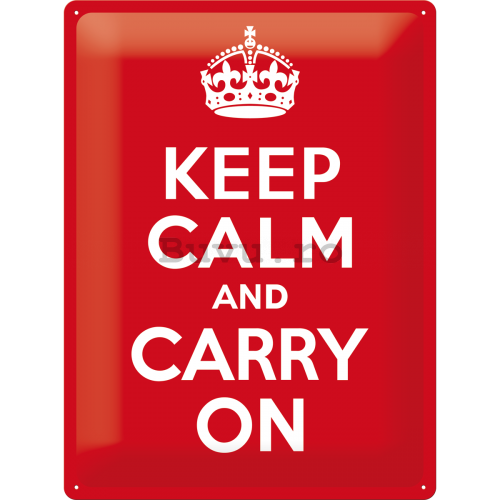 Placă metalică: Keep Calm and Carry On - 40x30 cm