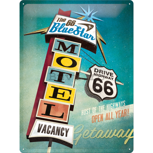 Placă metalică - Route 66 (Bluestar Motel)