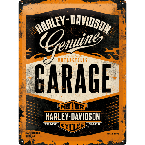Placă metalică: Harley-Davidson (Garage) - 40x30 cm