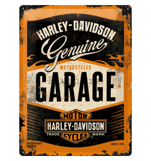 Placă metalică: Harley-Davidson (Garage) - 40x30 cm