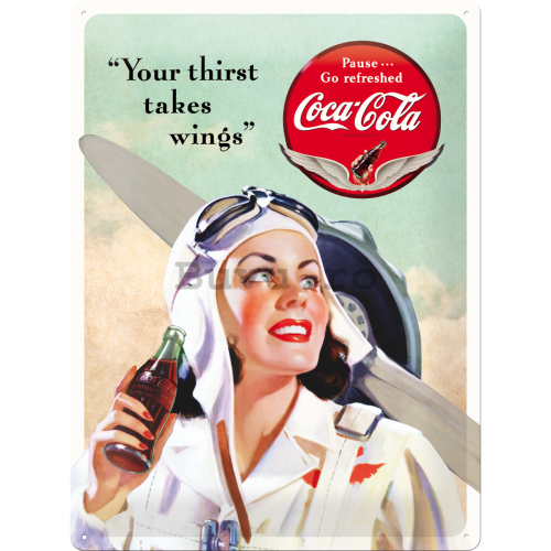 Placă metalică - Coca-Cola (Thirst takes Wings)