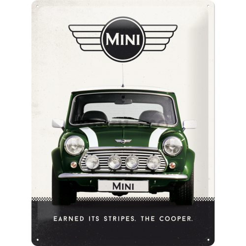 Placă metalică - Mini Cooper (verde)