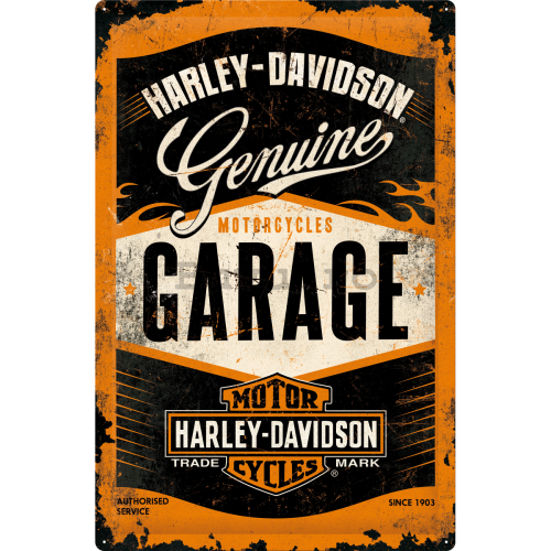 Placă metalică: Harley-Davidson (Garage) - 60x40 cm