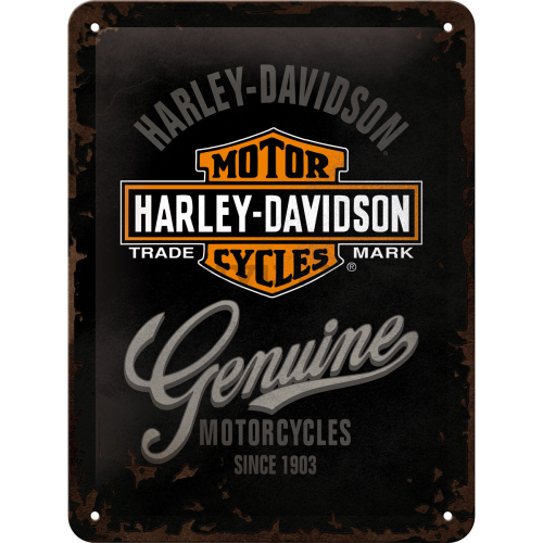 Placă metalică - Harley-Davidson Genuine Logo