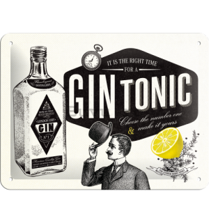 Placă metalică: Gin Tonic - 20x15 cm