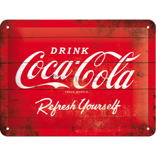 Placă metalică - Coca-Cola (logo roșu)