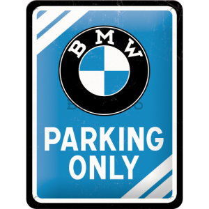 Placă metalică - BMW Parking Only (albastru)