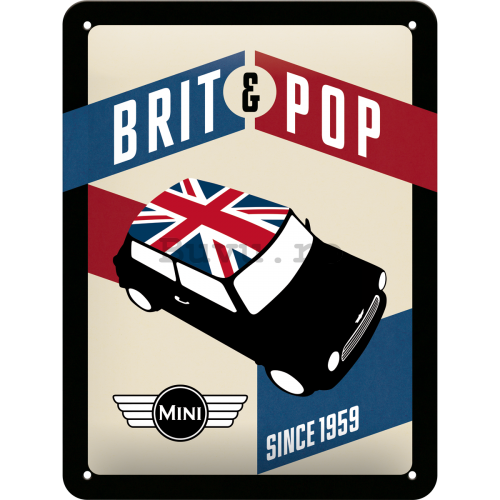 Placă metalică - Mini Cooper (Brit Pop)