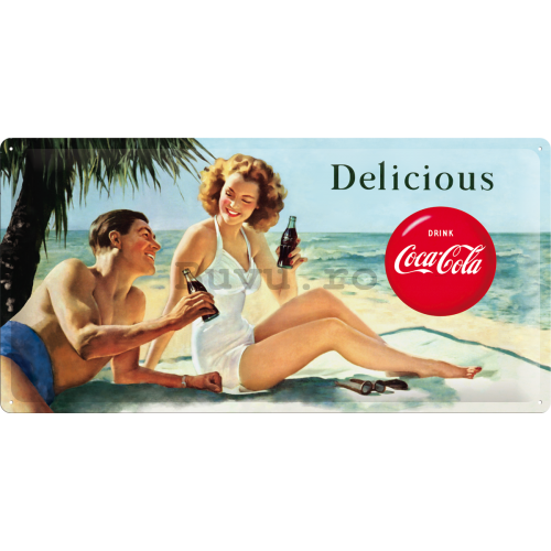 Placă metalică - Coca-Cola (plajă)