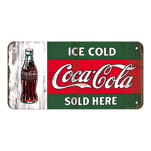 Placa metalica cu snur - Coca-Cola (Ice Cold Sold Here)