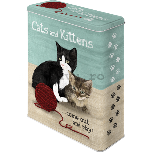 Cutie metalică XL - Cats and Kittens