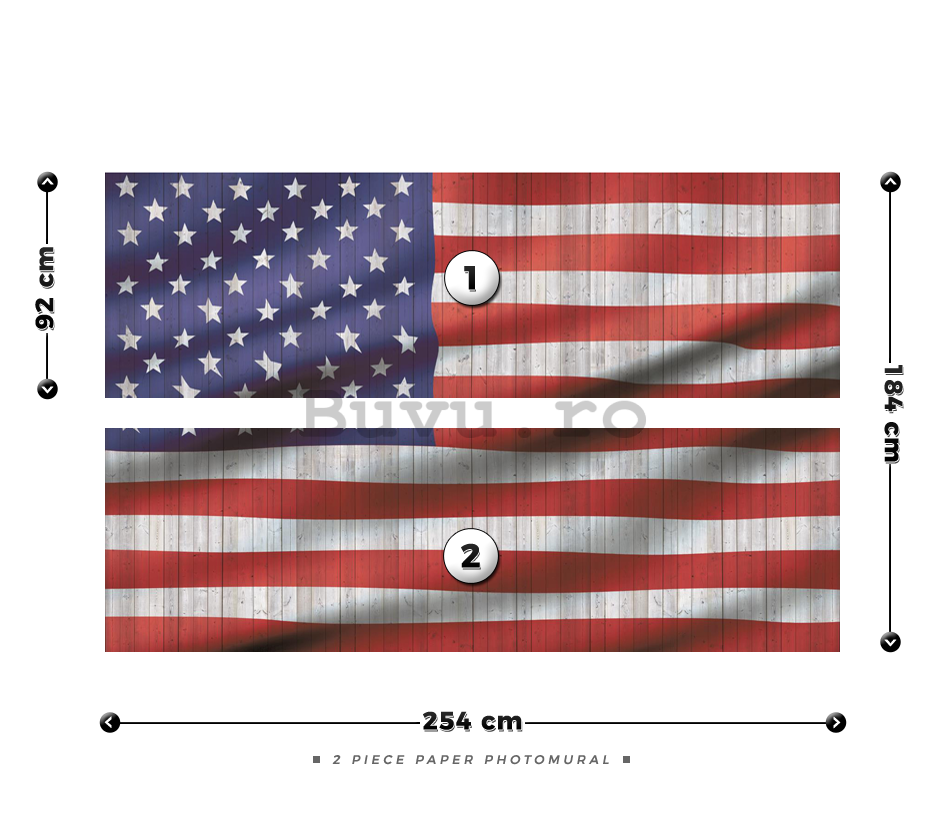 Fototapet: Drapelul SUA (2) - 184x254 cm