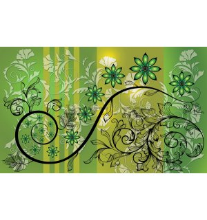 Fototapet: Abstracție florală (verde) - 254x368 cm