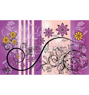 Fototapet: Abstracție florală (violet) - 184x254 cm