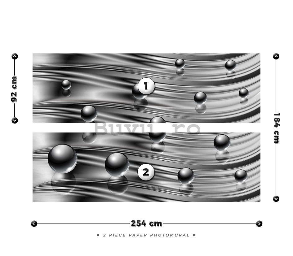 Fototapet: Abstracție de crom (2) - 184x254 cm