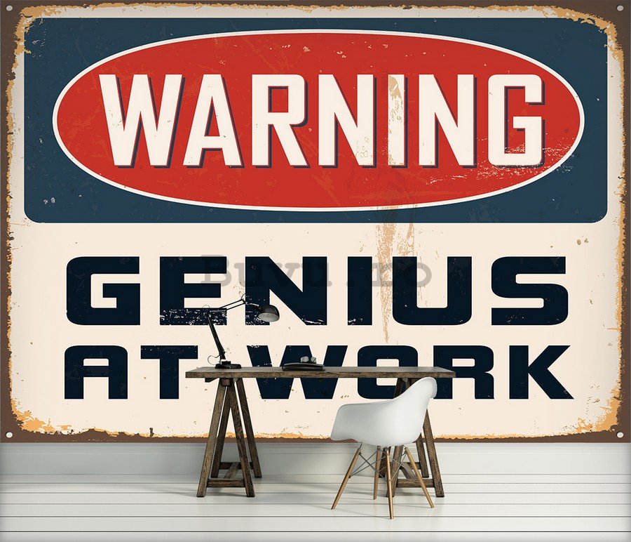 Fototapet: Warning Genius at Work - 254x368 cm