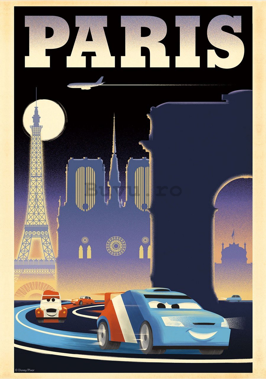 Fototapet: Cars 2 Paris (reclamă) - 184x254 cm