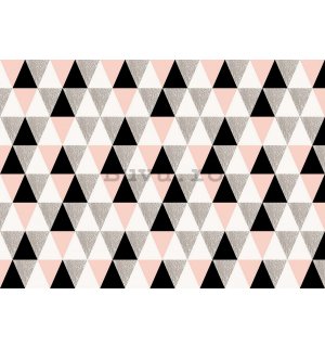 Fototapet: Triunghiuri alb-negru - 254x368 cm