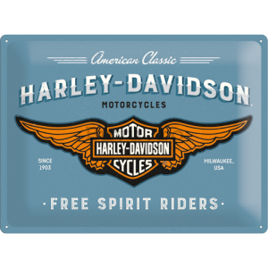 Placă metalică: Harley-Davidson (Free Spirit Riders) - 30x40 cm