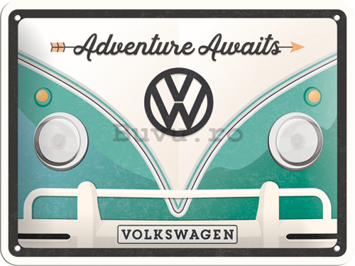 Placă metalică: Volkswagen Adventure Awaits - 15x20 cm