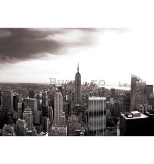 Fototapet vlies: Manhattan (Alb-negru) - 184x254 cm
