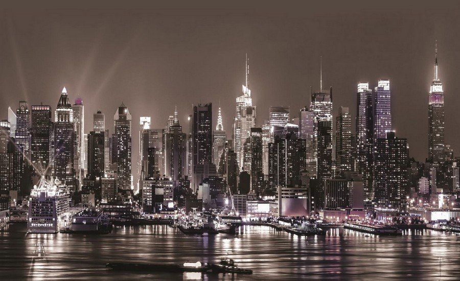 Fototapet vlies: New York nocturn - 184x254 cm