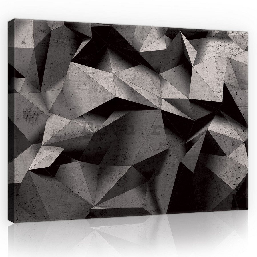 Tablou canvas: Abstracție alb-negru (3) - 75x100 cm