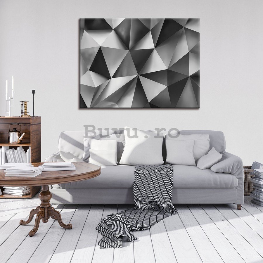 Tablou canvas: Abstracție alb-negru (4) - 75x100 cm