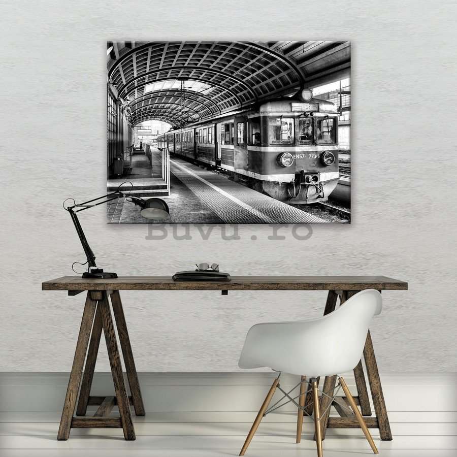 Tablou canvas: Metrou vechi (alb-negru) - 75x100 cm