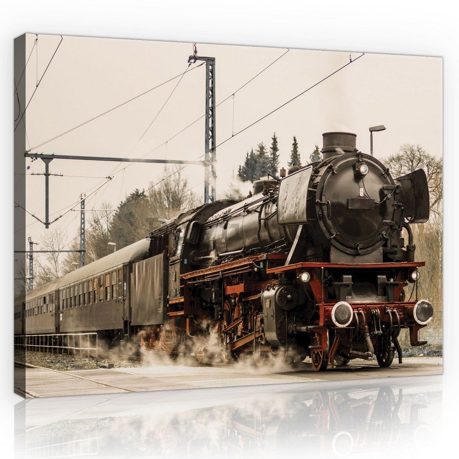 Tablou canvas: Locomotivă cu abur (1) - 75x100 cm