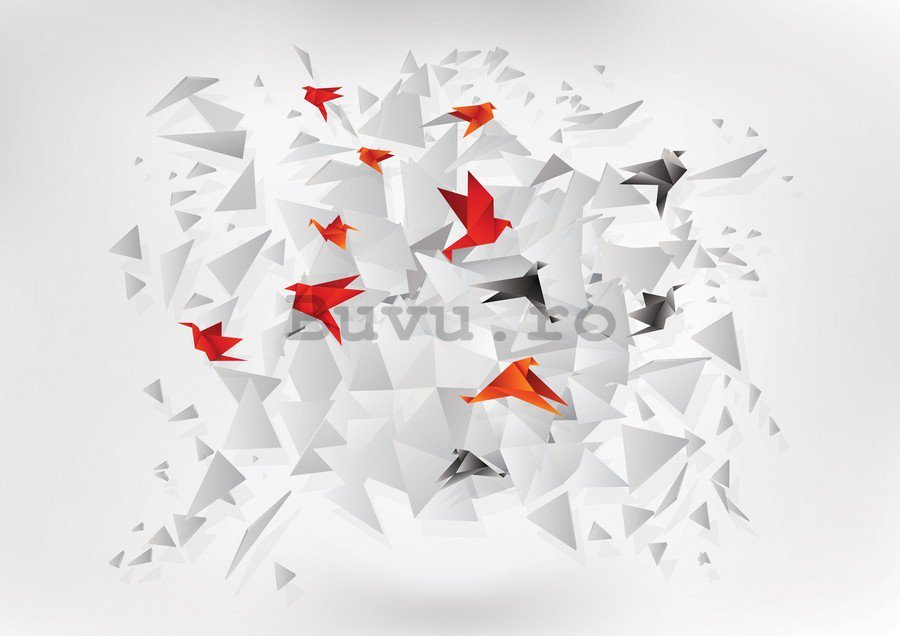 Tablou canvas: Origami birds (5) - 75x100 cm