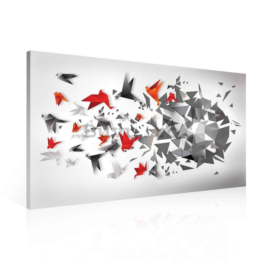 Tablou canvas: Origami birds (7) - 75x100 cm