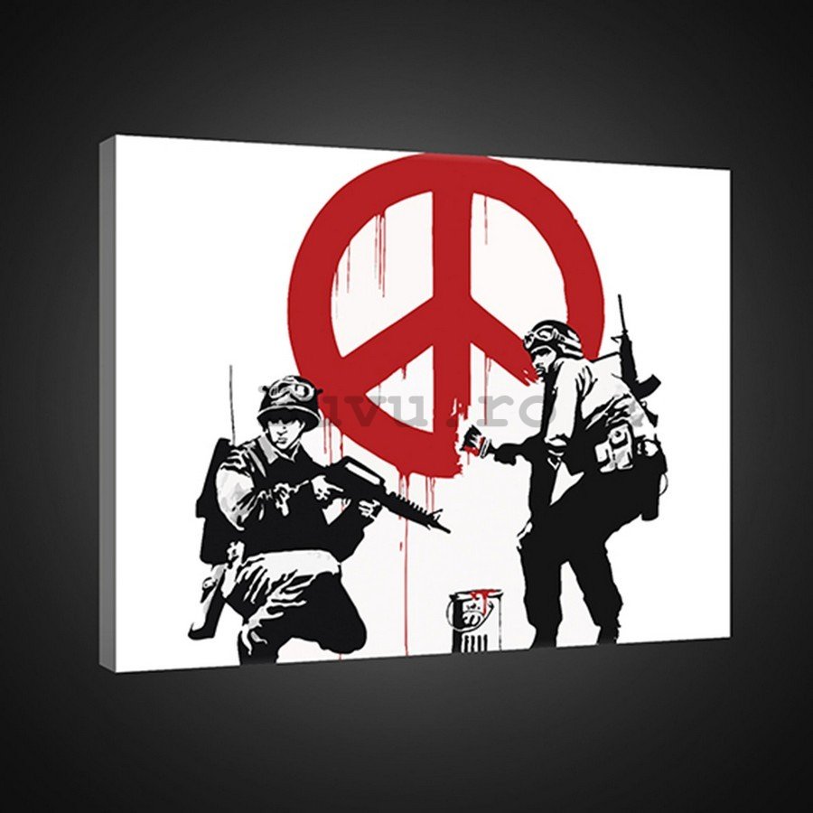 Tablou canvas: Make Peace, not War (graffiti) - 75x100 cm